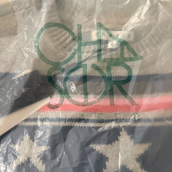 Chaser Brand Stars & Stripes Heather Gray Sweater Women’s Size Large - Picture 9 of 10